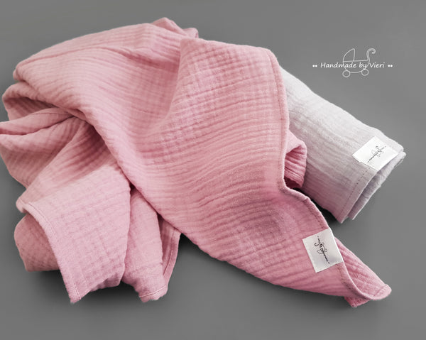 Personalisiertes Musselintuch Mädchen - Spucktuch, Schmusetuch für Babys - handmadebyvieri
