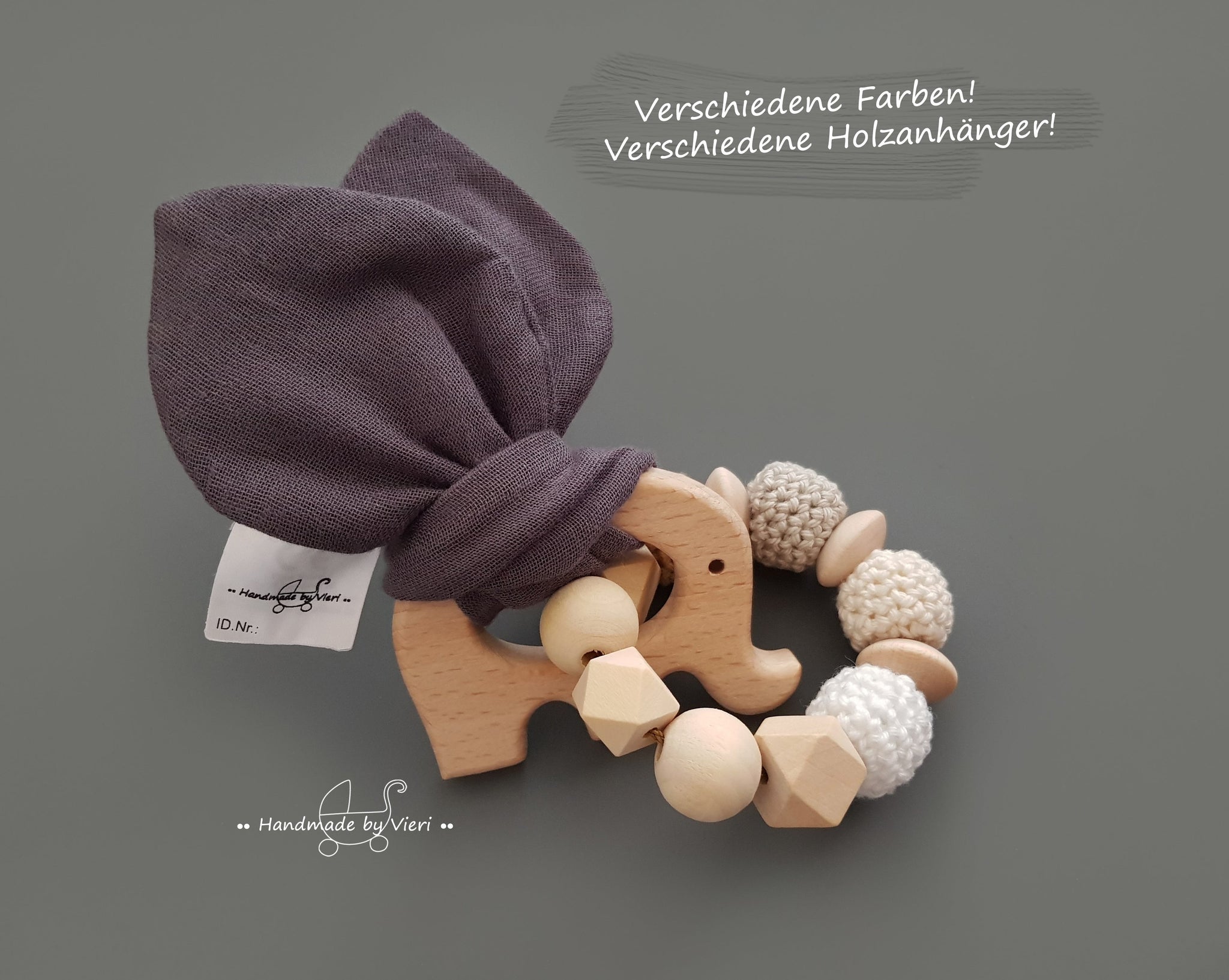 Greifling mit Knisterohren - rabbit (dunkelgrau)