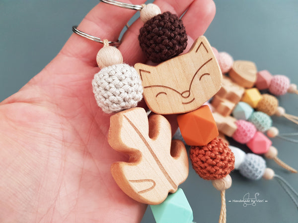Personalisierter Schlüsselanhänger - Fuchs, groß - handmadebyvieri