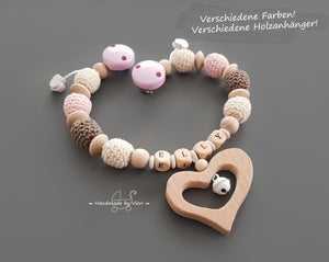 Kinderwagenkette mit Namen - Herzchen