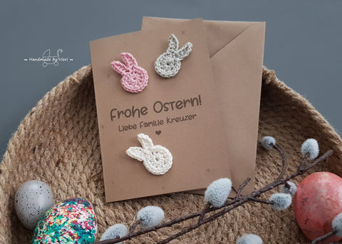 Personalisierte Grußkarte - Frohe Ostern, braun