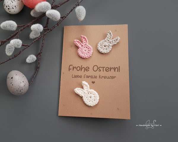 Personalisierte Grußkarte - Frohe Ostern, braun