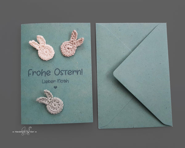 Personalisierte Grußkarte - Frohe Ostern, eukalyptus