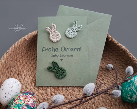 Personalisierte Grußkarte - Frohe Ostern, grün