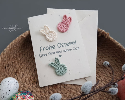 Personalisierte Grußkarte - Frohe Ostern, vanille