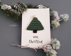 Handgemachte Weihnachtskarte - Tannenbaum, vom Christkind