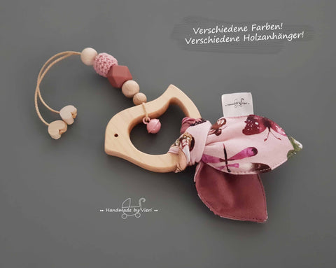 Knisterohren ohne Namen - Maxi Cosi Anhänger, Schmetterlingmuster altrosa/deco rose