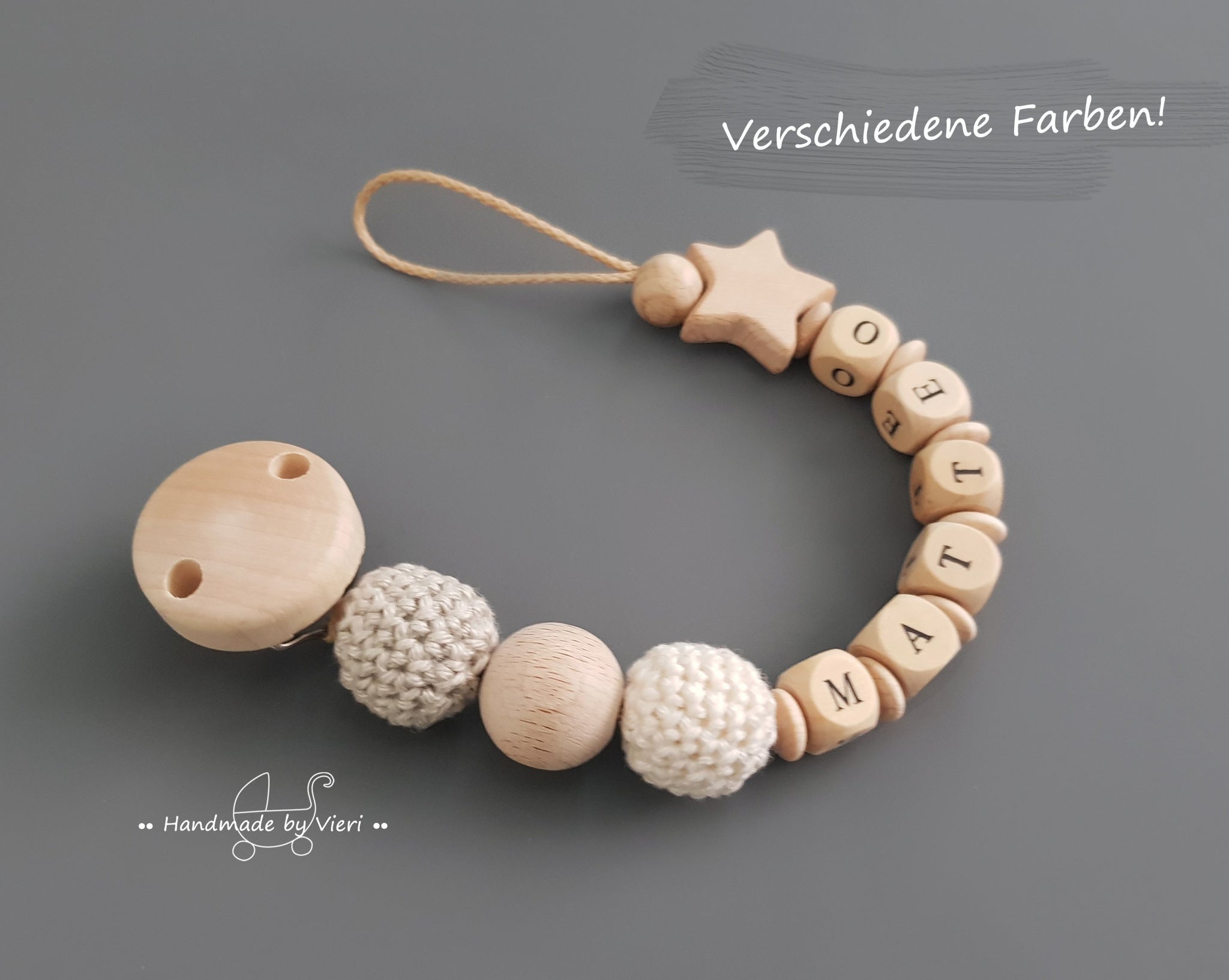 Personalisierte Schnullerkette - Sternchen
