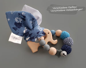 Knisterohren ohne Namen - Greifling, blau mit Bärenlandchaftsmotiv