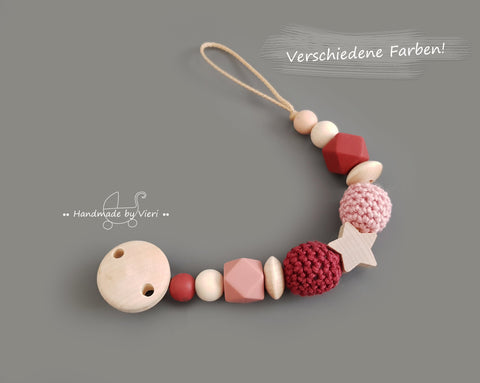 Schnullerkette ohne Namen- Stern - handmadebyvieri
