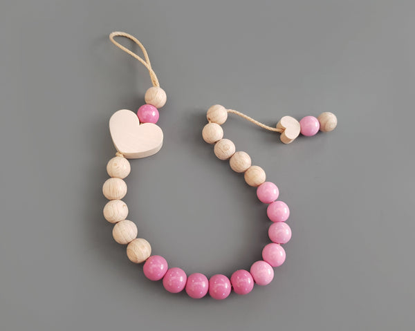 Rechenkette - rosa, Holz, verschiedene Motive