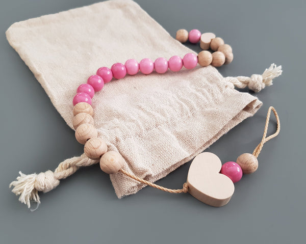 Rechenkette - rosa, Holz, verschiedene Motive