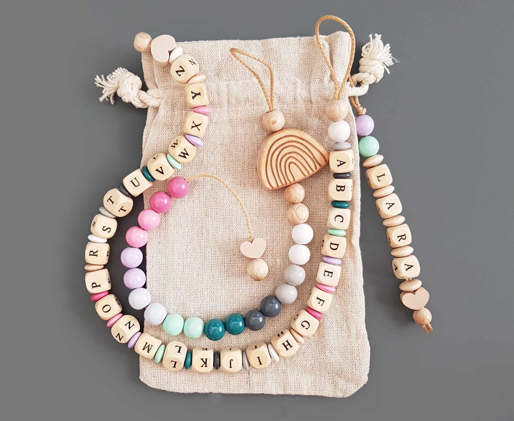 4-teiliges Geschenkset - bunt, Holz