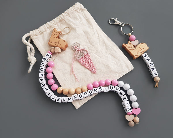 Schulkind Geschenkset - Schultüte, rosa