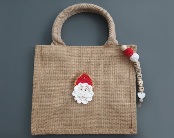 Jutetasche mit Namen - Bischofsmütze