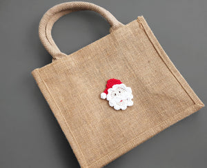Jutetasche mit Namen - Nikolaus/ Weihnachtsmann