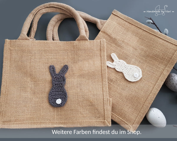 Personalisierte Tasche mit Osterhasen - beige