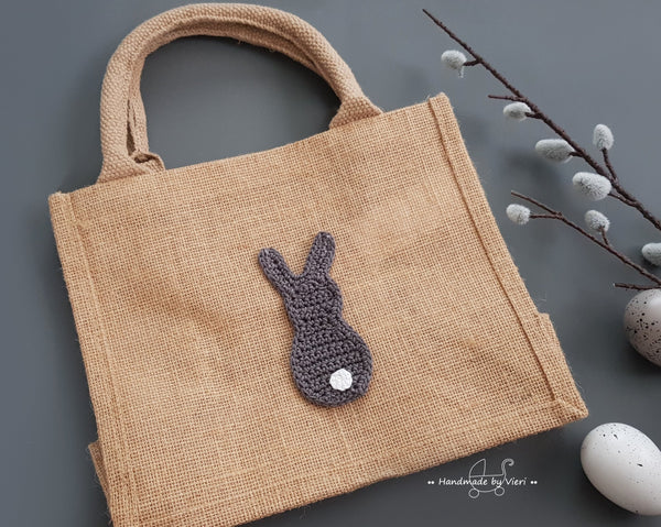 Personalisierte Tasche mit Osterhasen - grau