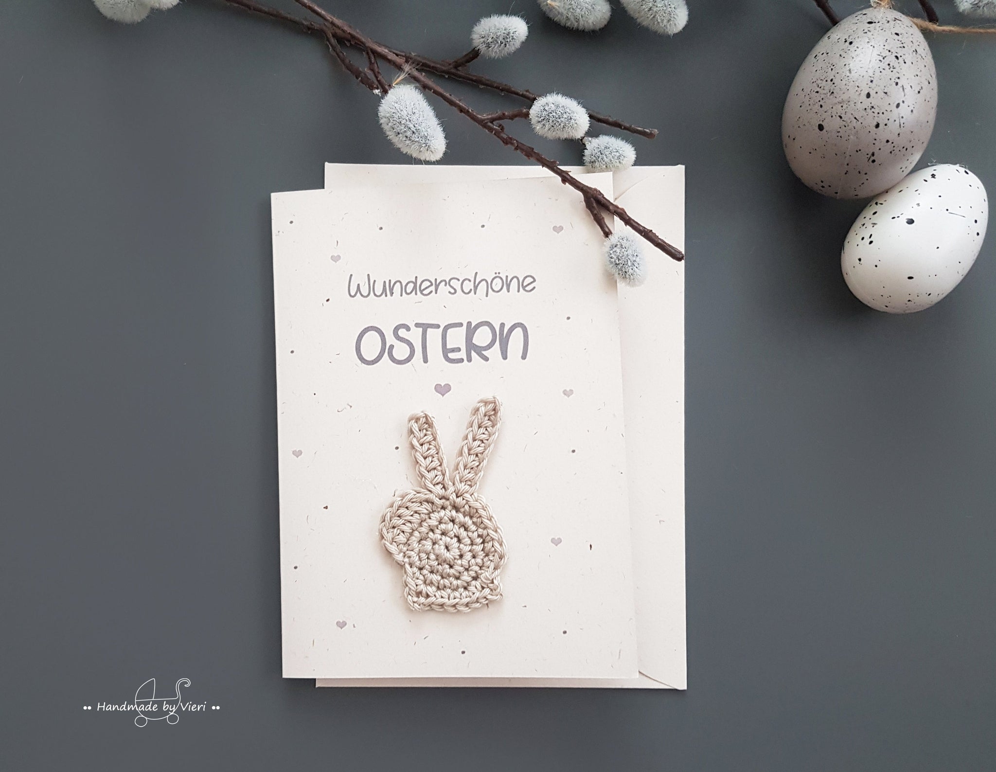 Karte mit Osterhasen - Wunderschöne Ostern, sand