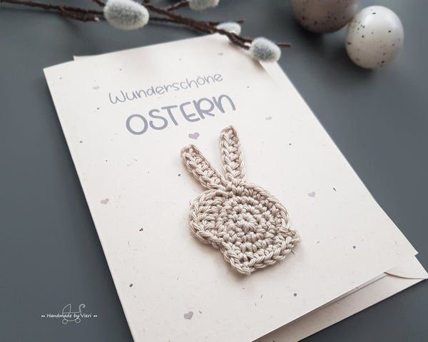 Karte mit Osterhasen - Wunderschöne Ostern, sand
