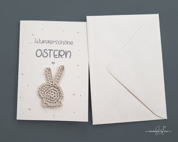 Karte mit Osterhasen - Wunderschöne Ostern, sand